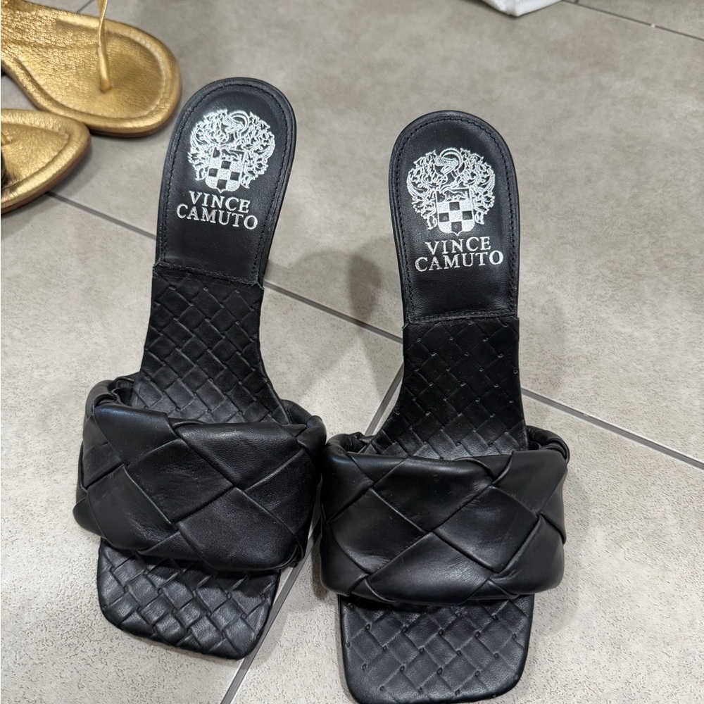 Vince Camuto Black Braided Slide Mules - 6